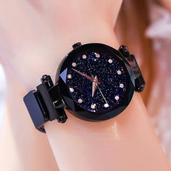 Luxury Starry Sky Women Watches Rose Gold Bracelet Magnet Mesh Band Rhinestones Quartz Wristwatch Ladies Female Diamond Watch