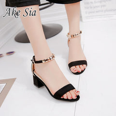 2019 Sandalias femeninas high heels Autumn Flock pointed sandals sexy high heels female summer shoes Female sandals mujer s040