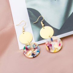 BICUX Vintage Acrylic Statement Drop Earrings for Women 2019 Fashion Jewelry Korean Metal Geometric Gold Hanging Dangle Earring