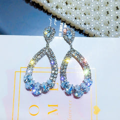 New design creative jewelry high-grade elegant crystal earrings round Gold and silver earrings wedding party earrings for woman