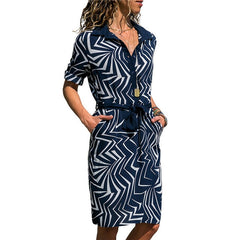 Long Sleeve Shirt Dress 2019 Summer Boho Beach Dresses Women Casual Striped Print A-line Mini Party Dress Vestidos