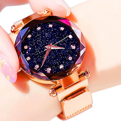 Women Starry Sky Watch Luxury Magnetic Buckle Mesh Band Quartz Wristwatch Female Rose Gold Diamond Watches zegarek damsk