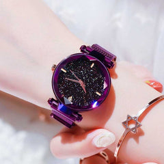 Women Starry Sky Watch Luxury Magnetic Buckle Mesh Band Quartz Wristwatch Female Rose Gold Diamond Watches zegarek damsk