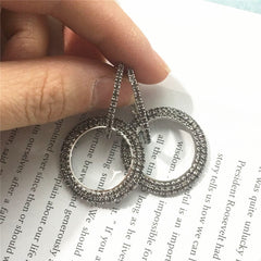 New design creative jewelry high-grade elegant crystal earrings round Gold and silver earrings wedding party earrings for woman