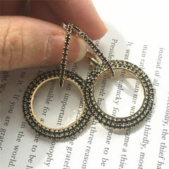 New design creative jewelry high-grade elegant crystal earrings round Gold and silver earrings wedding party earrings for woman