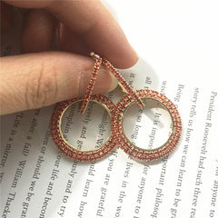 New design creative jewelry high-grade elegant crystal earrings round Gold and silver earrings wedding party earrings for woman