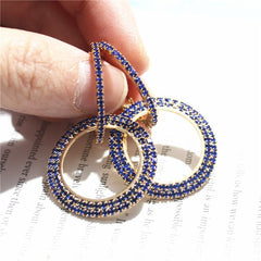 New design creative jewelry high-grade elegant crystal earrings round Gold and silver earrings wedding party earrings for woman