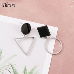 BICUX Vintage Acrylic Statement Drop Earrings for Women 2019 Fashion Jewelry Korean Metal Geometric Gold Hanging Dangle Earring