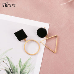 BICUX Vintage Acrylic Statement Drop Earrings for Women 2019 Fashion Jewelry Korean Metal Geometric Gold Hanging Dangle Earring