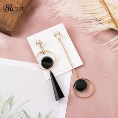 BICUX Vintage Acrylic Statement Drop Earrings for Women 2019 Fashion Jewelry Korean Metal Geometric Gold Hanging Dangle Earring