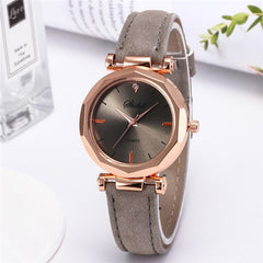 Fashion Women Leather Casual Watch Luxury Analog Quartz Crystal Wristwatch Fashion Casual Female Wristwatch Luxury 2019 Dress#A