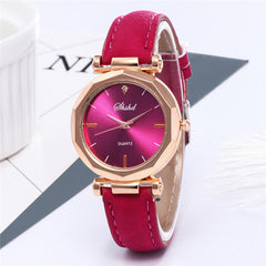 Fashion Women Leather Casual Watch Luxury Analog Quartz Crystal Wristwatch Fashion Casual Female Wristwatch Luxury 2019 Dress#A