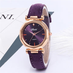 Fashion Women Leather Casual Watch Luxury Analog Quartz Crystal Wristwatch Fashion Casual Female Wristwatch Luxury 2019 Dress#A