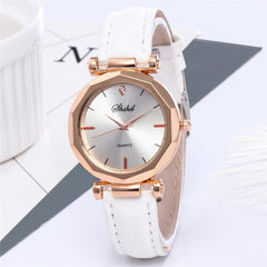 Fashion Women Leather Casual Watch Luxury Analog Quartz Crystal Wristwatch Fashion Casual Female Wristwatch Luxury 2019 Dress#A